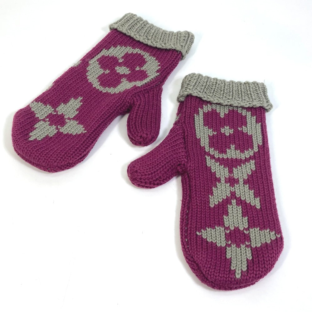 LOUIS VUITTON gloves ‚l72766 wool purple Monogram knit mittens Moffle Grand Floor Women
