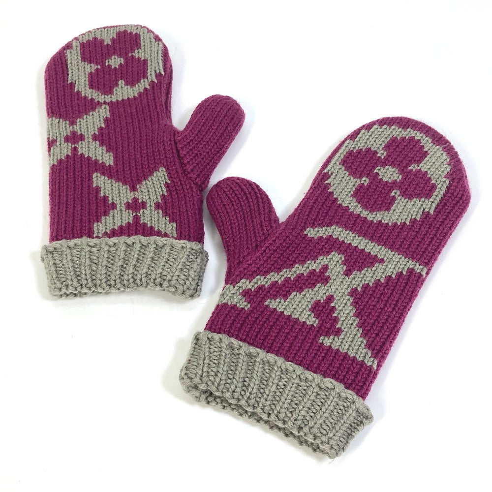 LOUIS VUITTON gloves ‚l72766 wool purple Monogram knit mittens Moffle Grand Floor Women