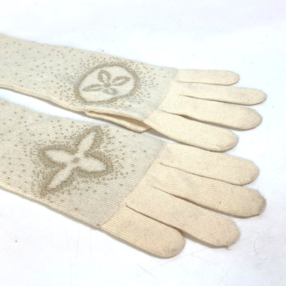 LOUIS VUITTON Glove Cashmere, Acetate Ivorytype logo Gonpoliana glitter LV Women 22‚ƒ‚�