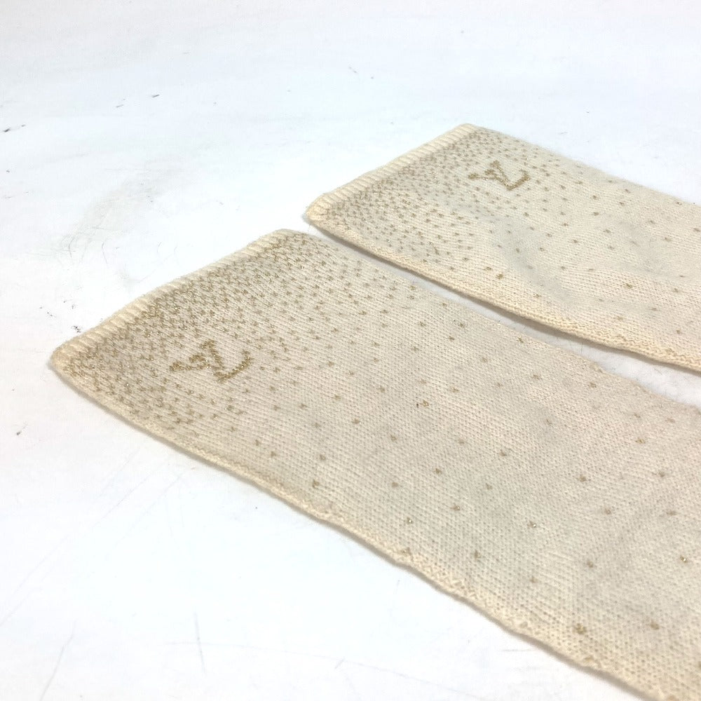 LOUIS VUITTON Glove Cashmere, Acetate Ivorytype logo Gonpoliana glitter LV Women 22‚ƒ‚�
