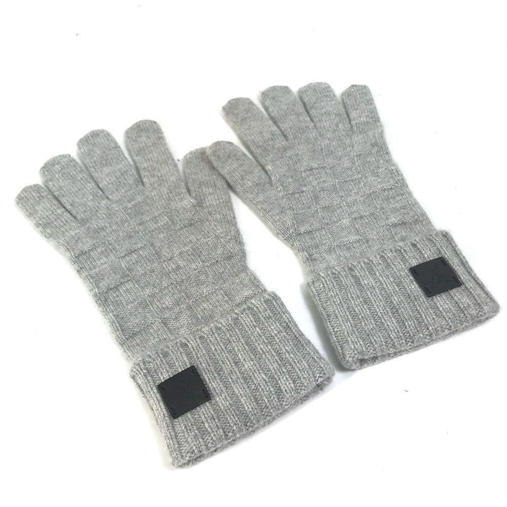 LOUIS VUITTON Glove M72679�@ cashmere gray Damier Leather Patch Gonhelshinki mens