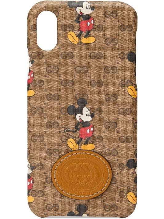 Gucci - x Disney iPhone X/XS case - men - Leather/Canvas - One Size - NEUTRALS