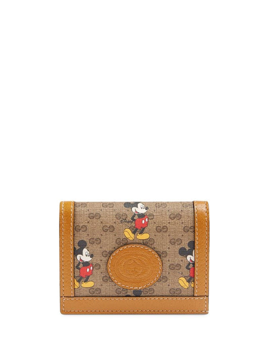 Gucci - x Disney GG and Mickey print wallet - women - Leather/Canvas - One Size - NEUTRALS