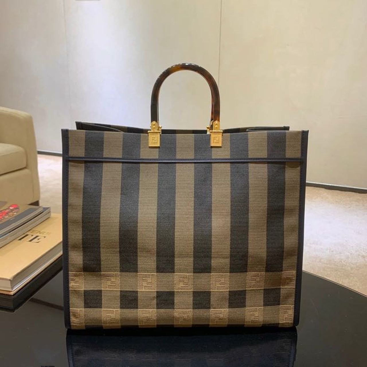 Top QualityTop Quality Sunshine Large Canvas Tote Bag Brown For Women, Women’s Handbags, Shoulder Bags 15.7in/40cm FF 8BH372ABVTF1BAH