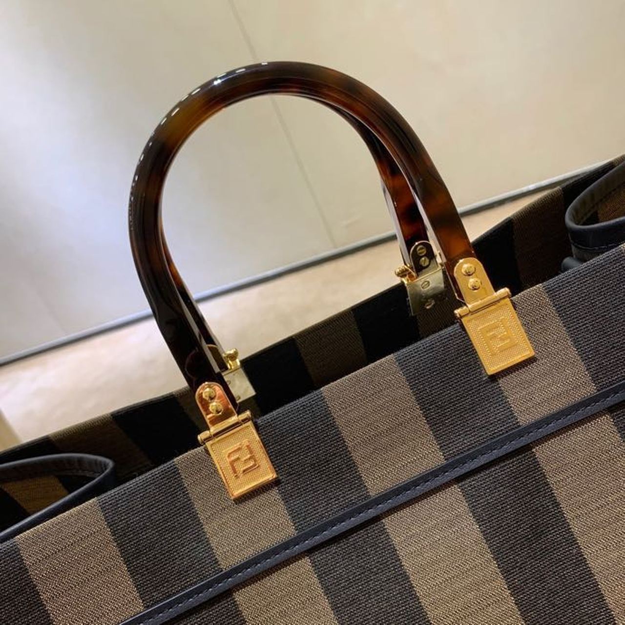 Top QualityTop Quality Sunshine Large Canvas Tote Bag Brown For Women, Women’s Handbags, Shoulder Bags 15.7in/40cm FF 8BH372ABVTF1BAH