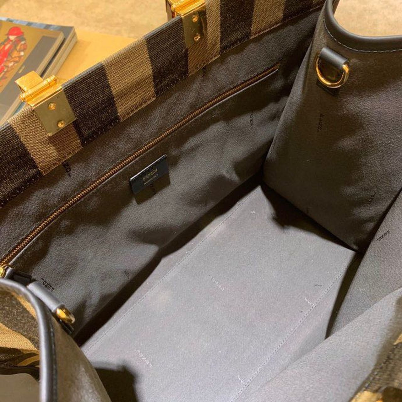 Top QualityTop Quality Sunshine Large Canvas Tote Bag Brown For Women, Women’s Handbags, Shoulder Bags 15.7in/40cm FF 8BH372ABVTF1BAH