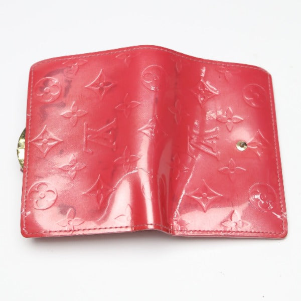 LOUIS VUITTON Bifold Wallet M9141F Monogram Vernis pink Porto Monet Bie Vienova Vernis Gamaguchi Wallet With card pocket Women  d