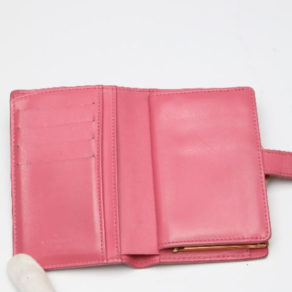 LOUIS VUITTON Bifold Wallet M9141F Monogram Vernis pink Porto Monet Bie Vienova Vernis Gamaguchi Wallet With card pocket Women  d