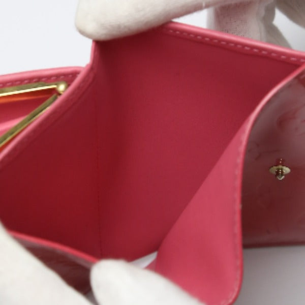 LOUIS VUITTON Bifold Wallet M9141F Monogram Vernis pink Porto Monet Bie Vienova Vernis Gamaguchi Wallet With card pocket Women  d