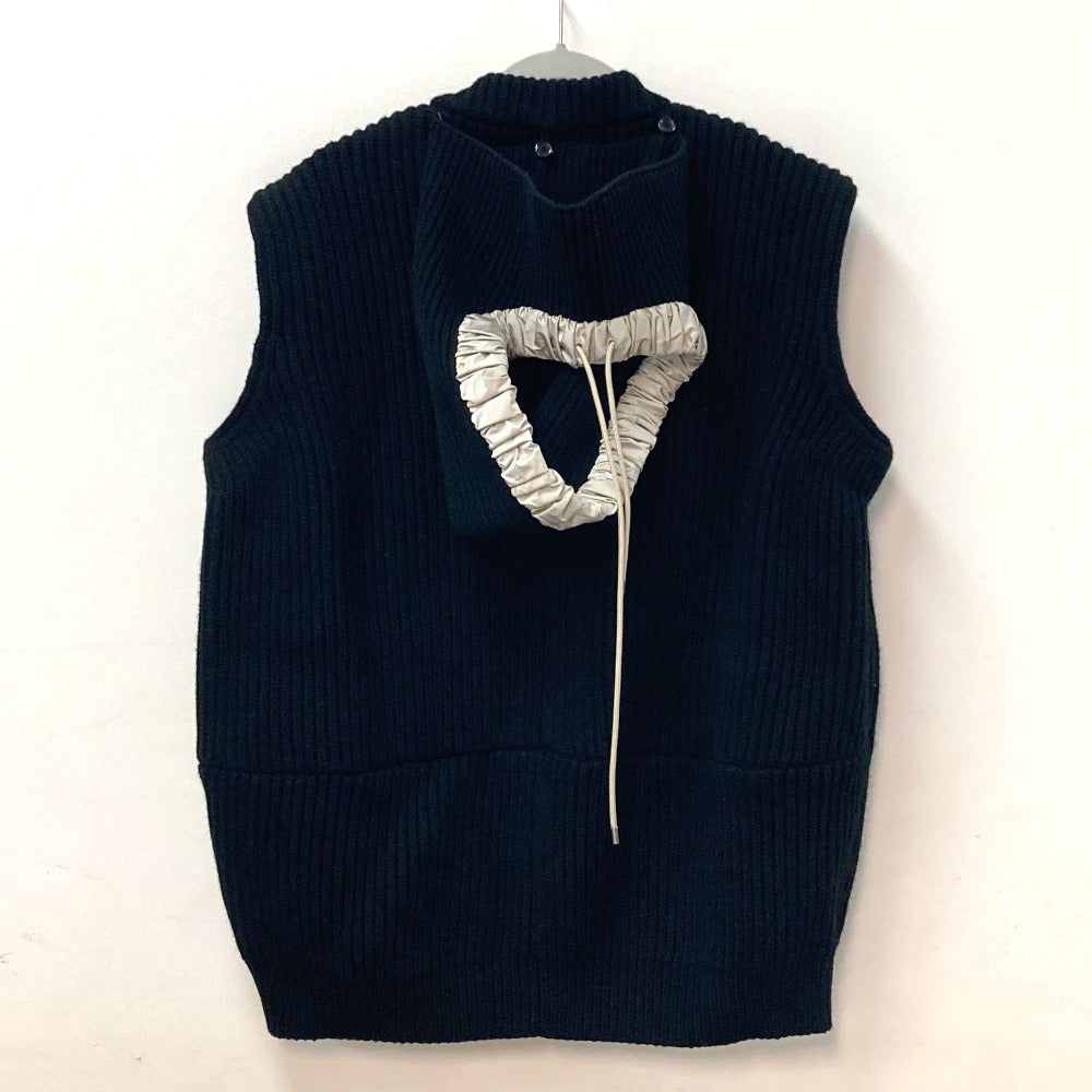 LOUIS VUITTON knit FLKW83 wool black hood sleeveless knit Women S