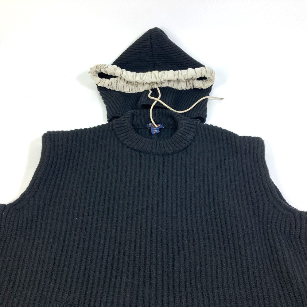 LOUIS VUITTON knit FLKW83 wool black hood sleeveless knit Women S
