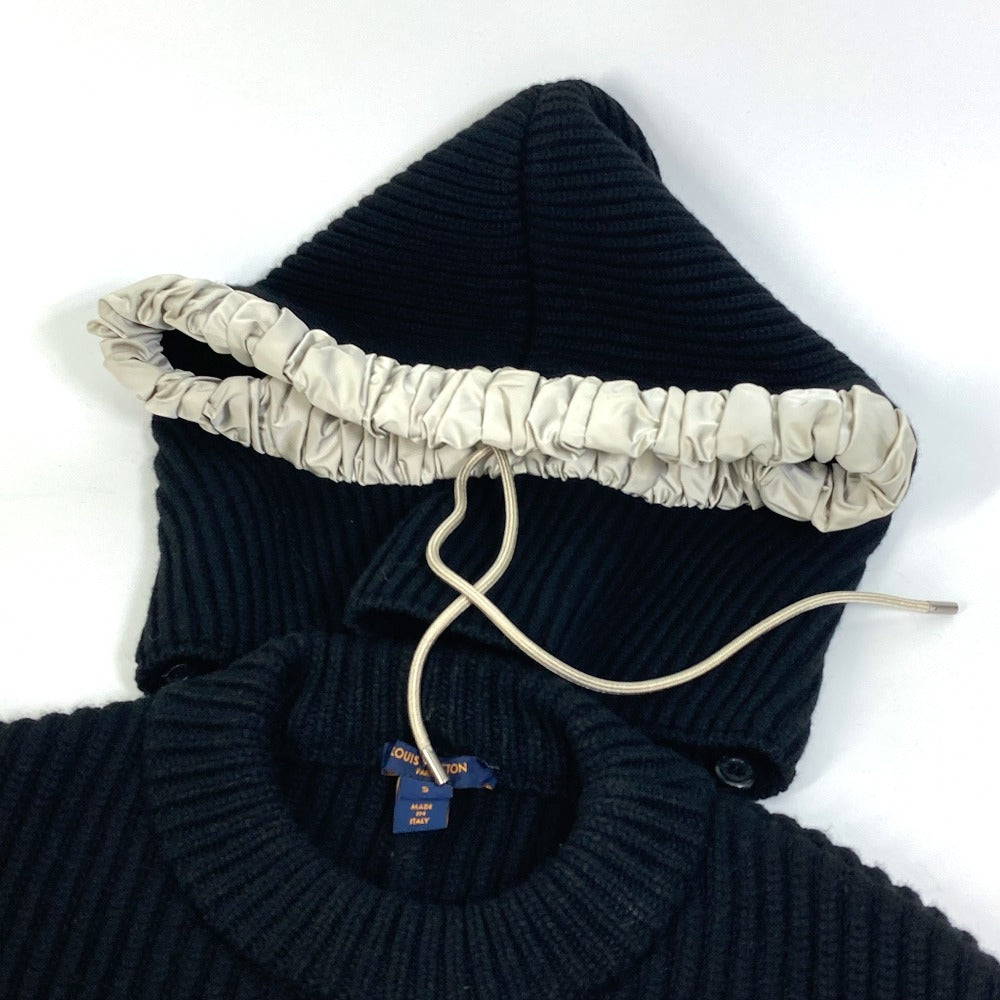 LOUIS VUITTON knit FLKW83 wool black hood sleeveless knit Women S