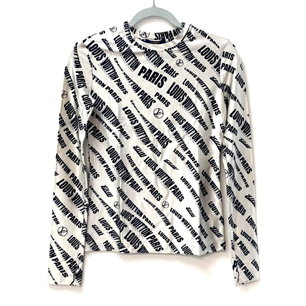 LOUIS VUITTON Long sleeve shirt FLTS86 Rayon black 21Stainless Steel Signature logo long sleeve top Women XS