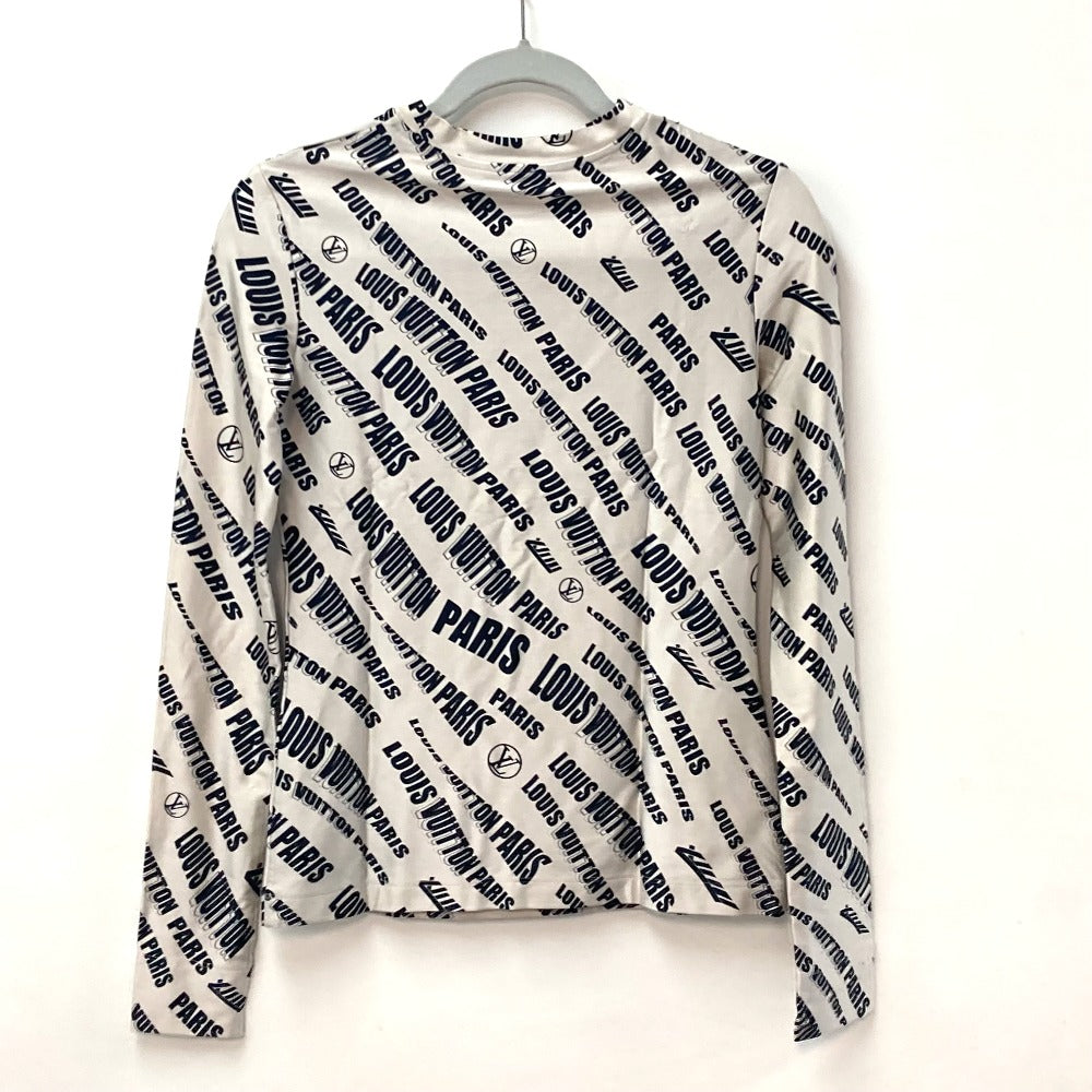 LOUIS VUITTON Long sleeve shirt FLTS86 Rayon black 21Stainless Steel Signature logo long sleeve top Women XS