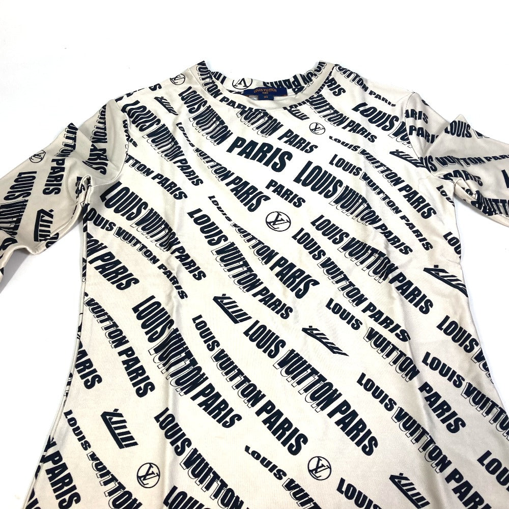 LOUIS VUITTON Long sleeve shirt FLTS86 Rayon black 21Stainless Steel Signature logo long sleeve top Women XS