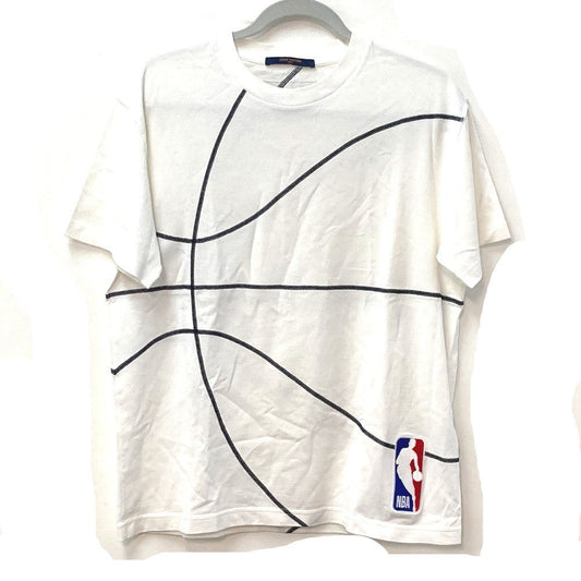 LOUIS VUITTON Short sleeve T-shirt pattern number unknown cotton white LVxNBA embroidery detail mens M