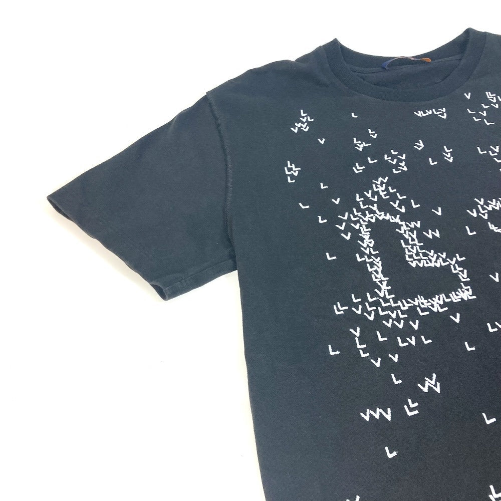 LOUIS VUITTON Short sleeve T-shirt cotton black LV spread embroidery mens XL