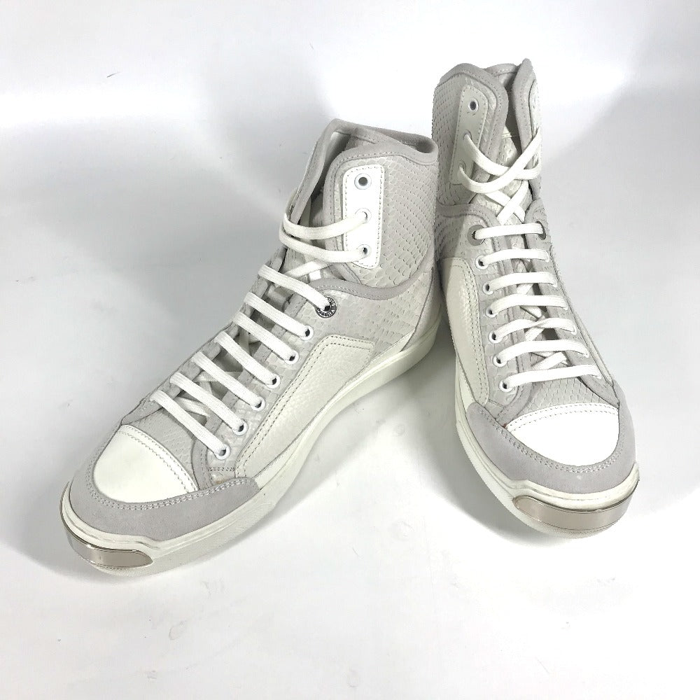 LOUIS VUITTON sneakers Leather, Suede white shoes shoes 8