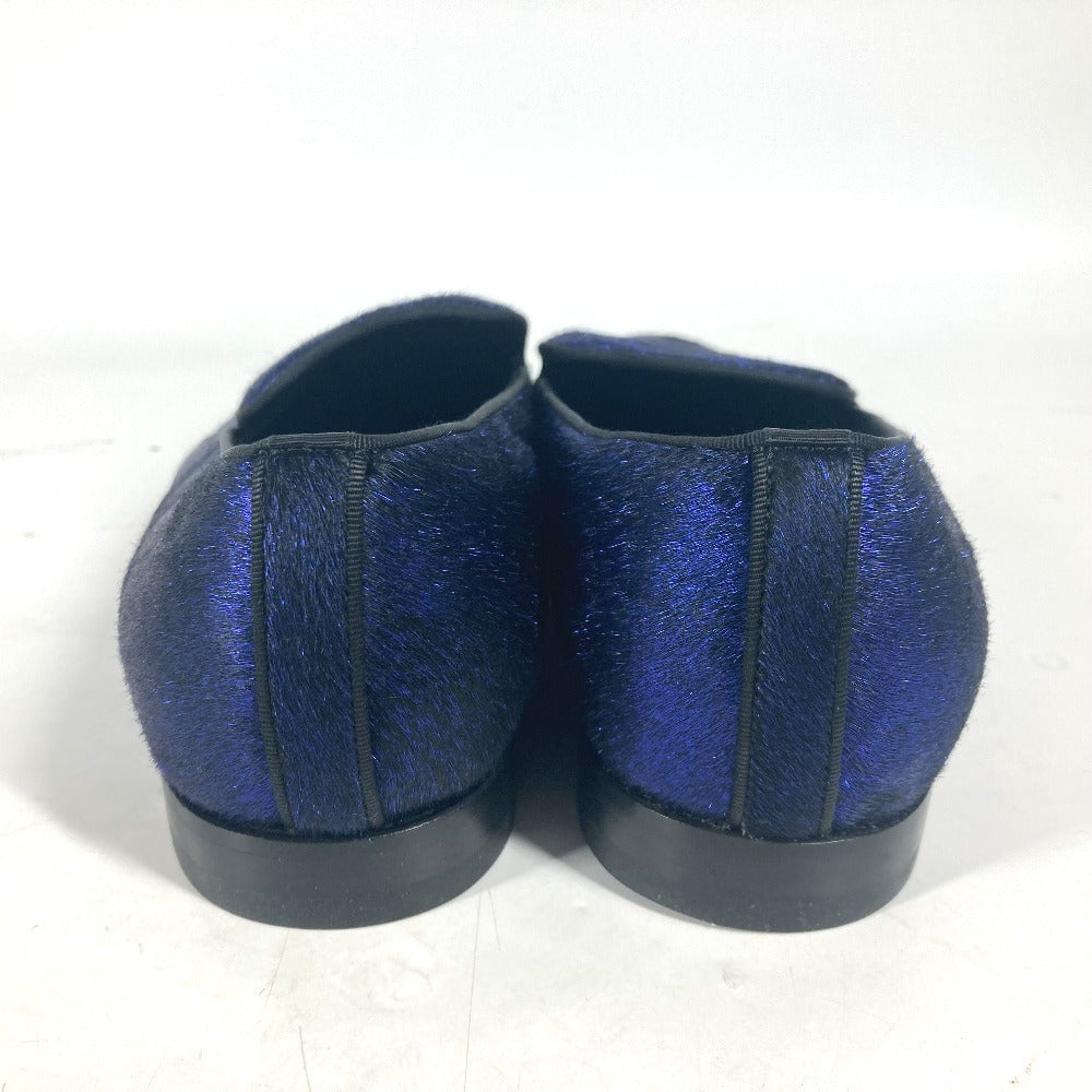 LOUIS VUITTON Dress shoes velvet blue Auteuil line logo mens 6