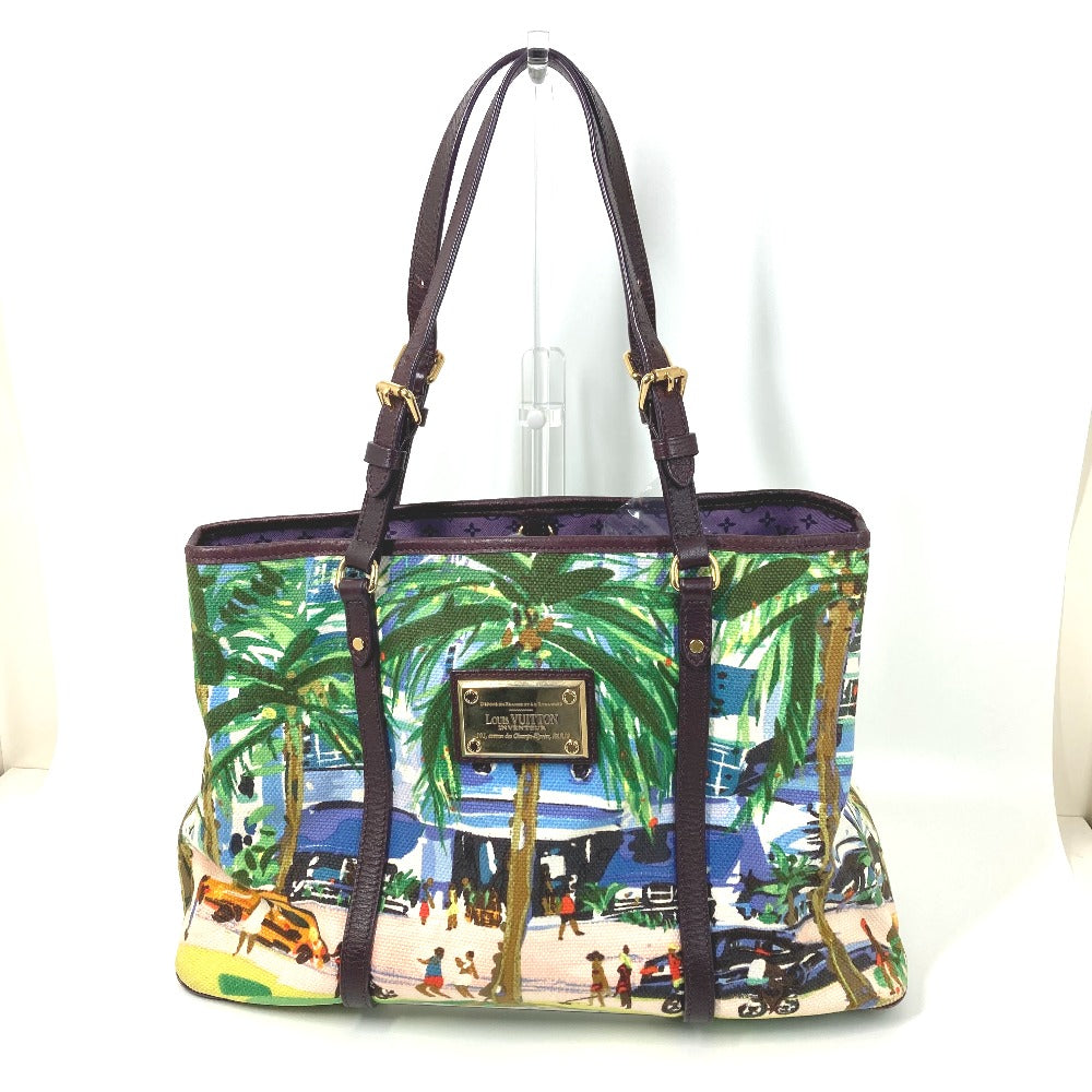 LOUIS VUITTON Tote Bag M93771 Canvas / leather green Eyeall hippo PM Women