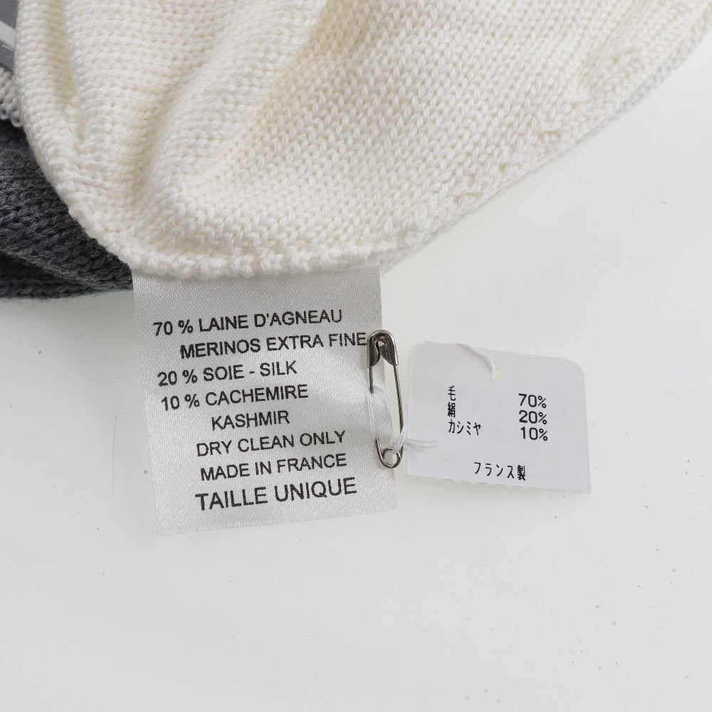 CHANEL Knit cap Wool, Silk, Cashmere White Sports line COCO Mark Women