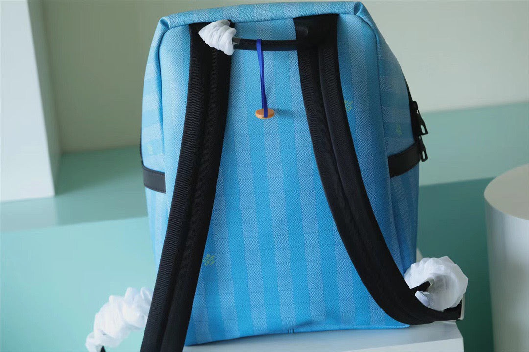 Top Quality Top Qualityscovery Backpack Damier Stripes Canvas GraTop Qualityent Blue For Men, Bags 40cm Top Quality M59913