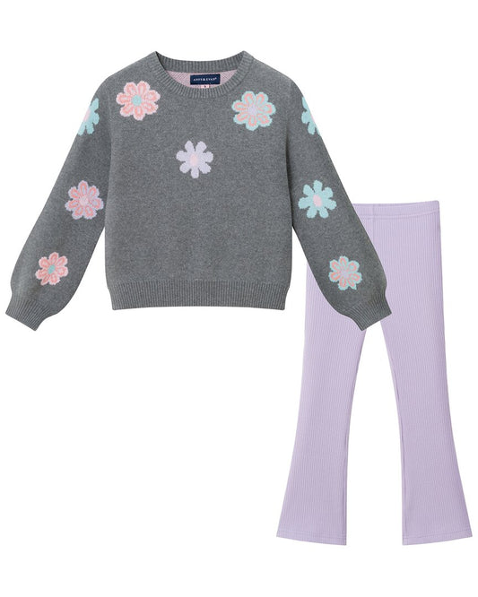 Andy & Evan Floral Sweater & Legging Set