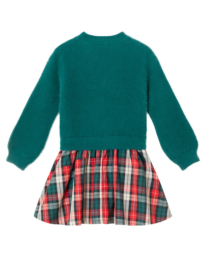 Andy & Evan Chenille/Plaid Flannel 2Fer Dress