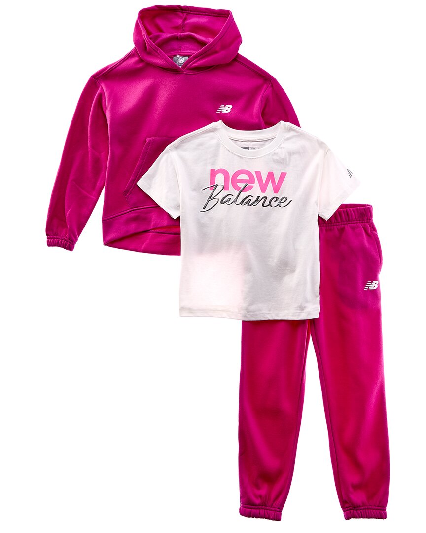 New Balance 3Pc Hoodie, T-Shirt & Jogger Pant Set