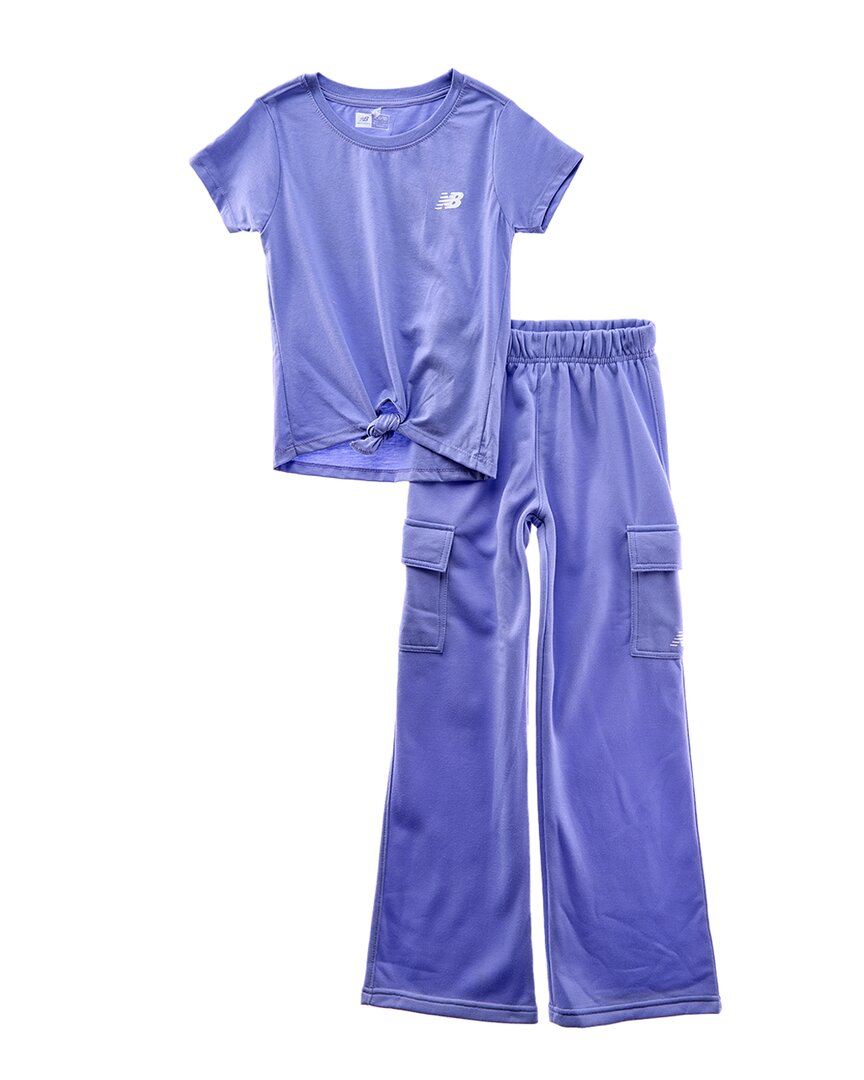 New Balance 2Pc T-Shirt & Fleece Cargo Pant Set