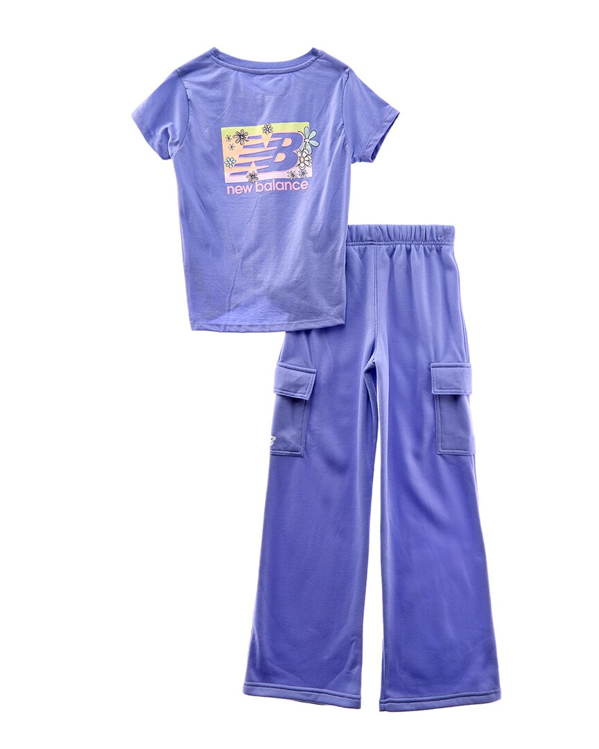 New Balance 2Pc T-Shirt & Fleece Cargo Pant Set