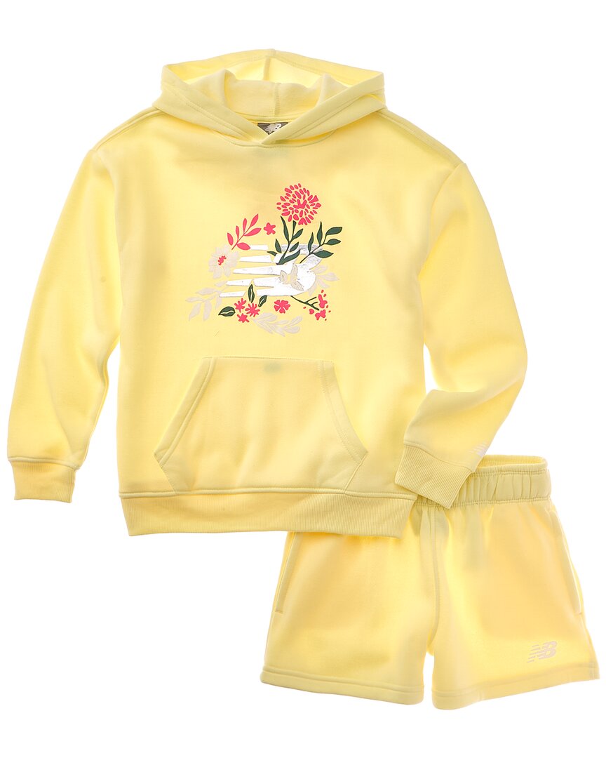New Balance 2Pc Fleece Hoodie & Short Set