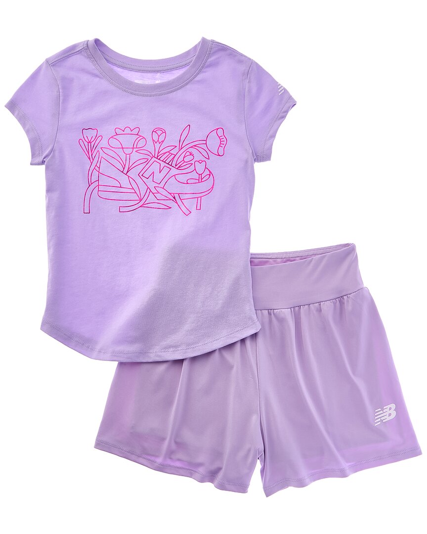 New Balance 2Pc T-Shirt & Flowy Short Set