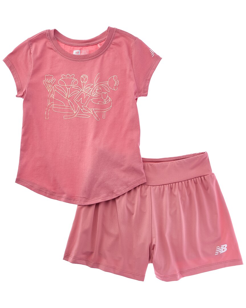 New Balance 2Pc T-Shirt & Flowy Short Set