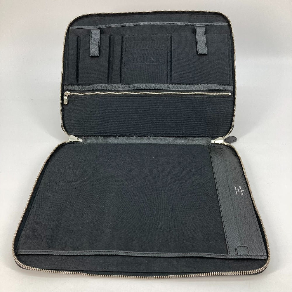 LOUIS VUITTON Business bag M32612 Taiga Leather black Taiga Vladimir mens  d