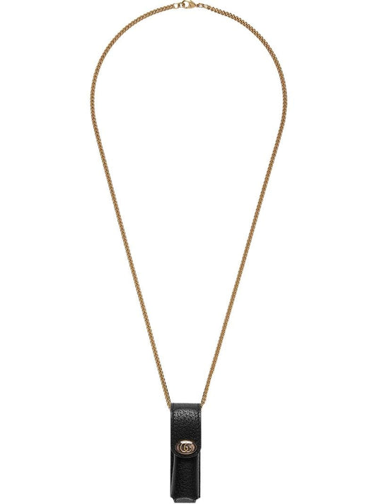 Gucci - chain lipstick case - women - Leather/metal - One Size - Black
