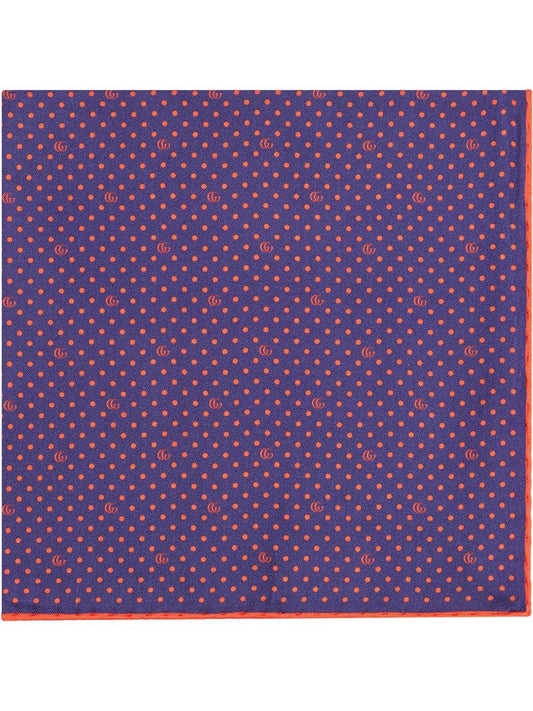 Gucci - Double G polka-dot pocket square - men - Silk - One Size - Blue