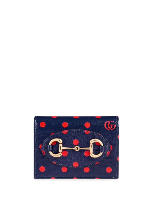 Gucci - Gucci 1955 Horsebit card case - women - Leather/Polyester/Gold Plated Metal - One Size - Blue