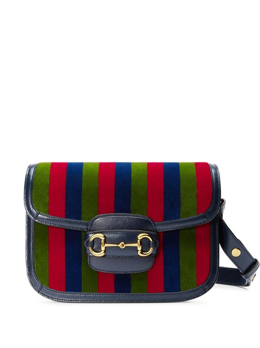 Gucci - Gucci 1955 Horsebit shoulder bag - women - Leather/Velvet/Gold Plated Metal - One Size - Green
