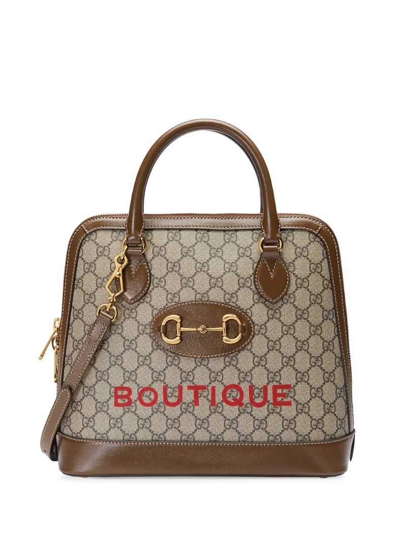 Gucci - 1955 Horsebit tote bag - women - Cotton/Leather/Canvas/Gold Plated Metal - One Size - NEUTRALS