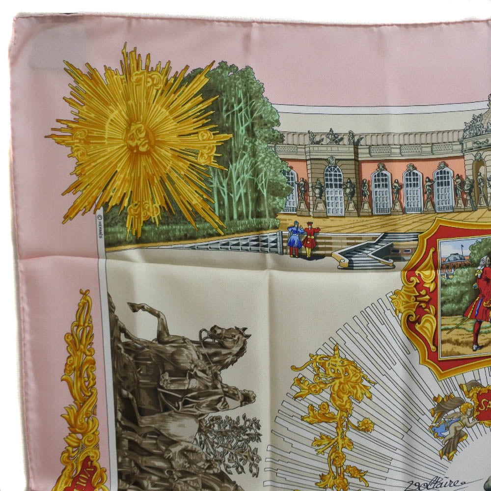 HERMES scarf silk pink SANSSOUCY Carre90 Women  d