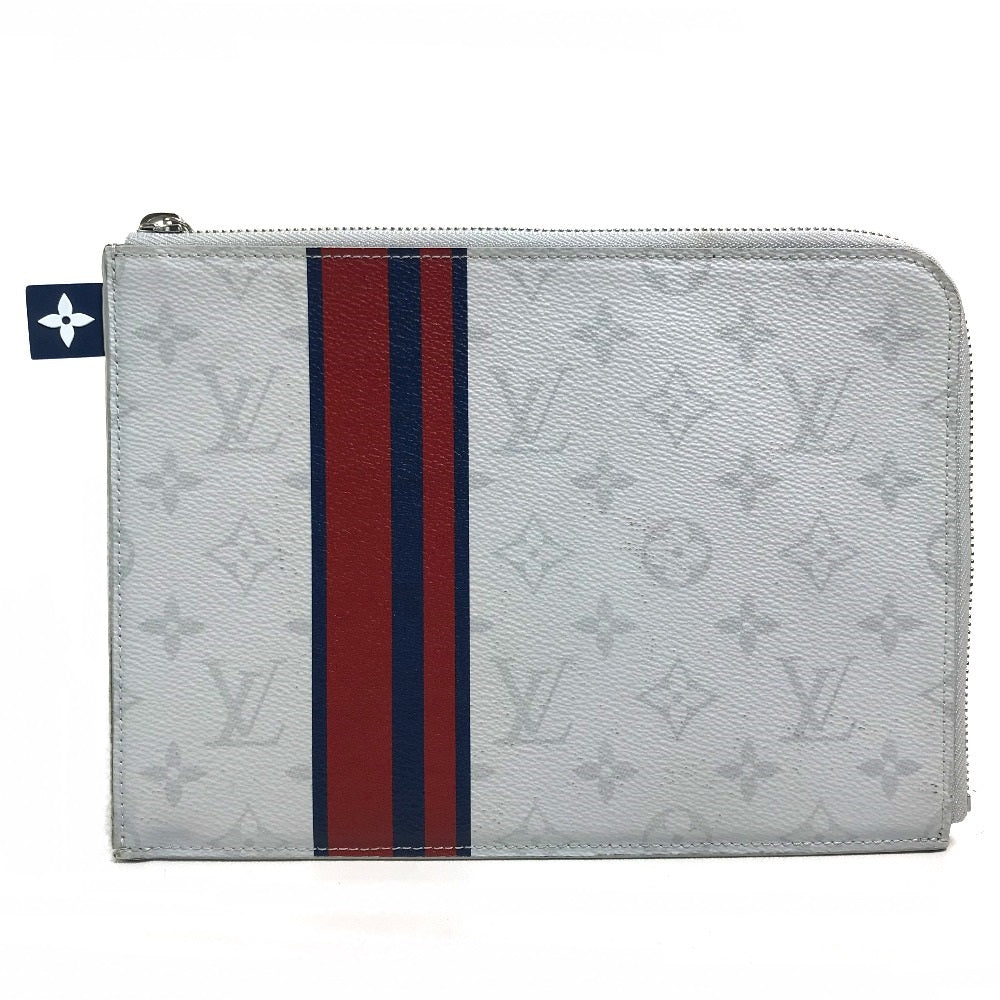 LOUIS VUITTON Clutch bag M61745 Monogram canvas Gray x red x navy Monogram white Pochette Jules PM mens  d