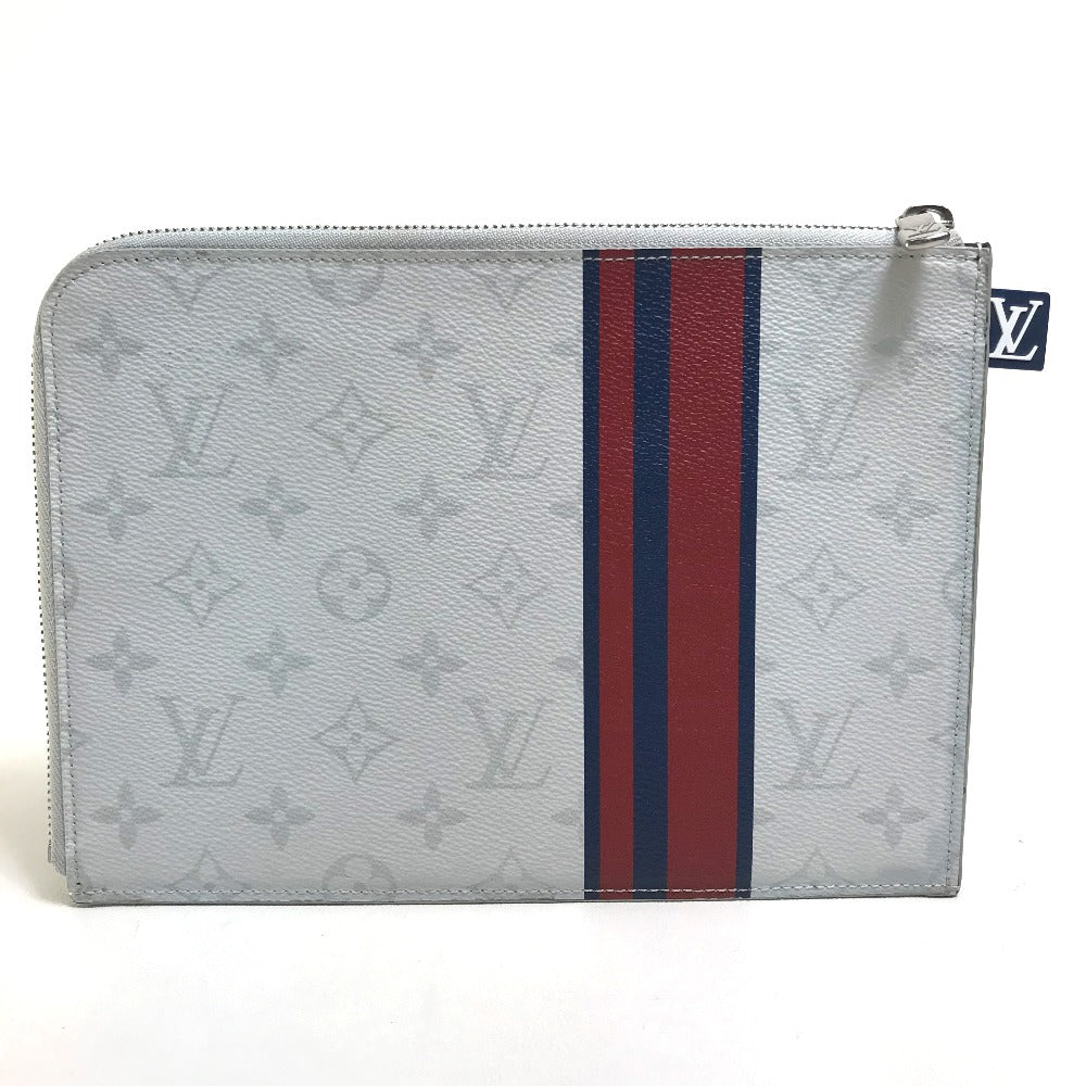 LOUIS VUITTON Clutch bag M61745 Monogram canvas Gray x red x navy Monogram white Pochette Jules PM mens  d