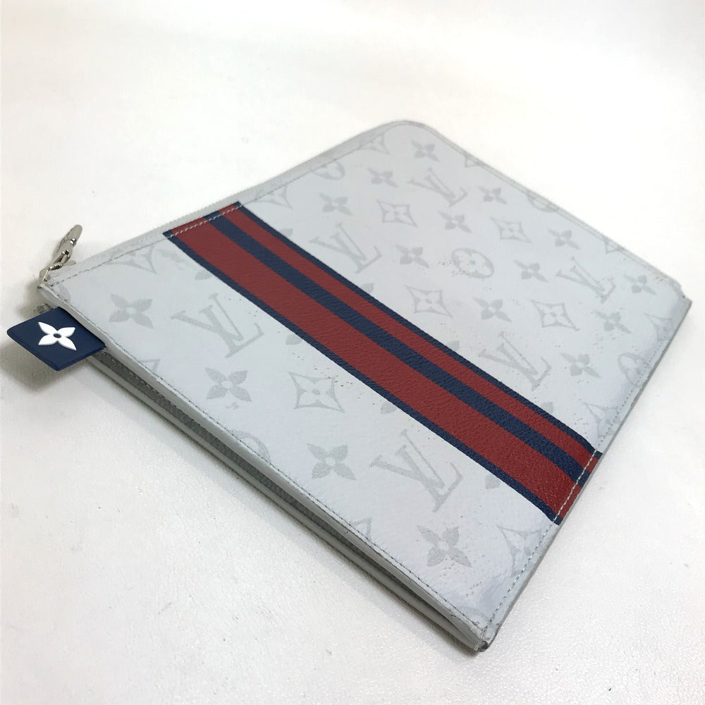 LOUIS VUITTON Clutch bag M61745 Monogram canvas Gray x red x navy Monogram white Pochette Jules PM mens  d