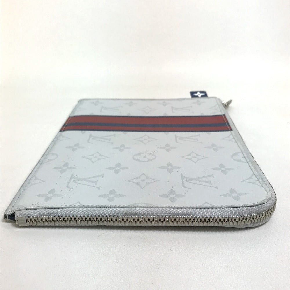 LOUIS VUITTON Clutch bag M61745 Monogram canvas Gray x red x navy Monogram white Pochette Jules PM mens  d