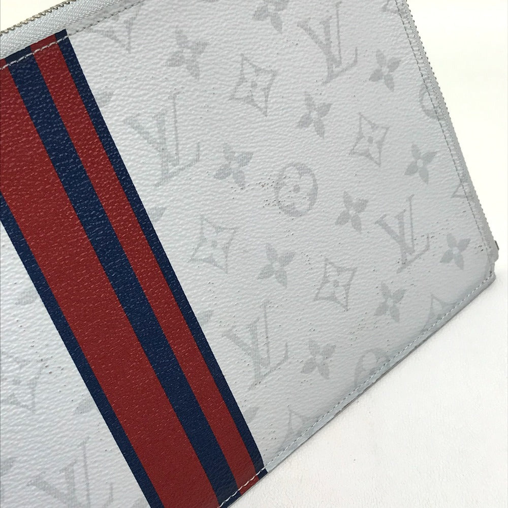 LOUIS VUITTON Clutch bag M61745 Monogram canvas Gray x red x navy Monogram white Pochette Jules PM mens  d