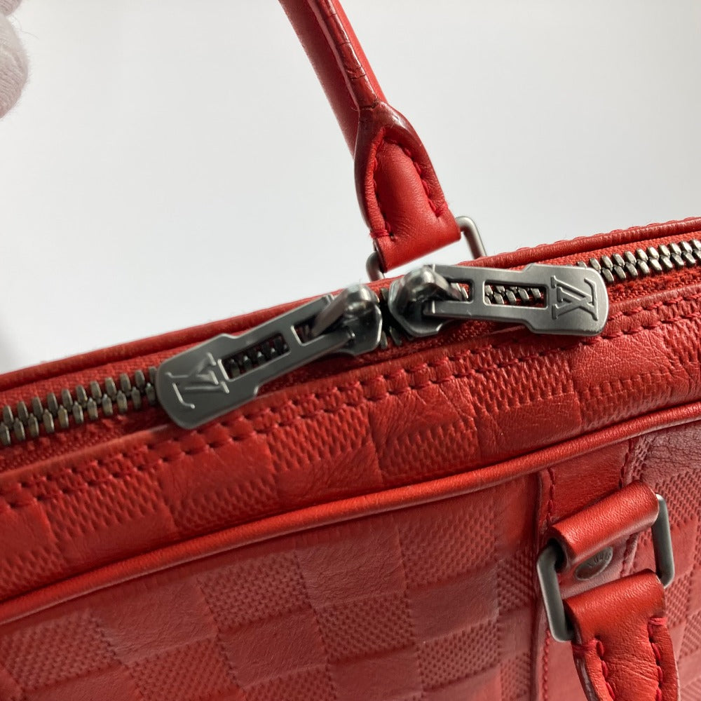 LOUIS VUITTON Business bag N41143 Damier Anfini Leather Red Damier Anfini Porto Document Voyage PDV mens  d