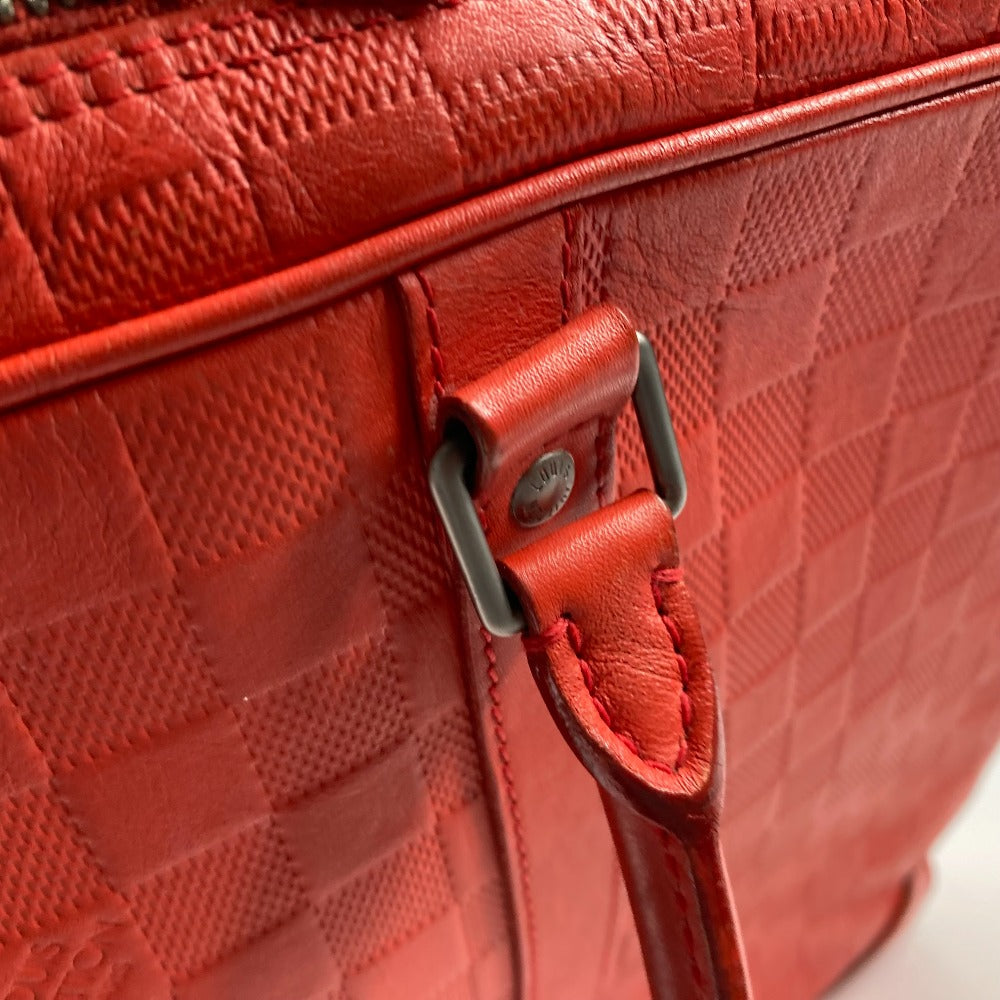 LOUIS VUITTON Business bag N41143 Damier Anfini Leather Red Damier Anfini Porto Document Voyage PDV mens  d
