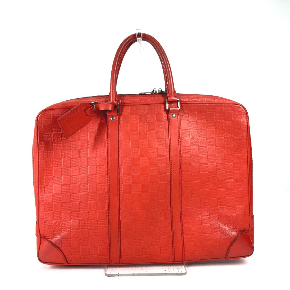 LOUIS VUITTON Business bag N41143 Damier Anfini Leather Red Damier Anfini Porto Document Voyage PDV mens  d