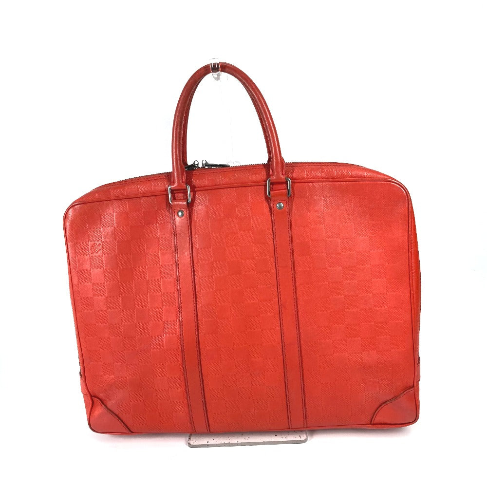 LOUIS VUITTON Business bag N41143 Damier Anfini Leather Red Damier Anfini Porto Document Voyage PDV mens  d